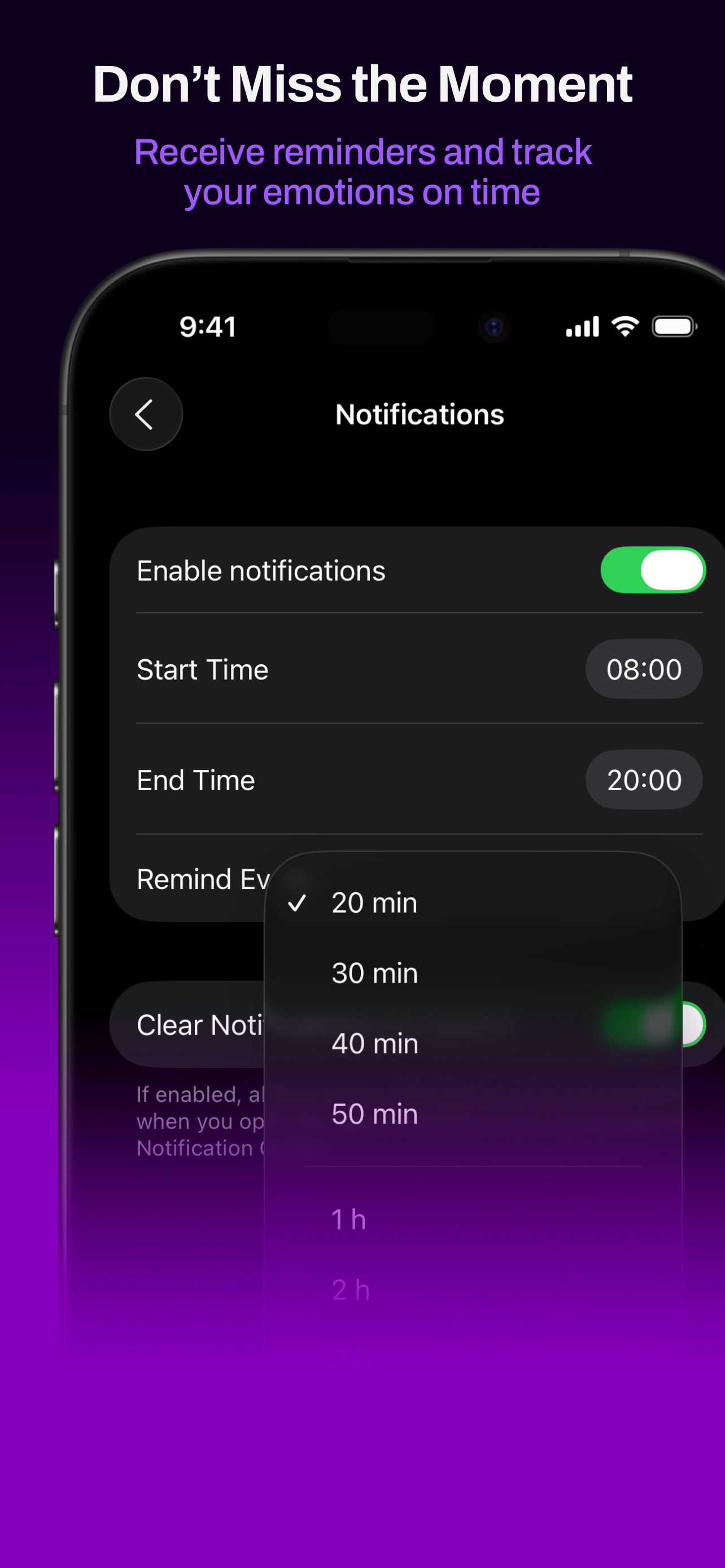 Inner Pulse notifications screen